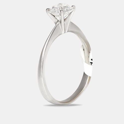 Solitare Diamond 1.01 ct 18k White Gold Wedding Ring Size 55 - The Diamond Edit - Modalova