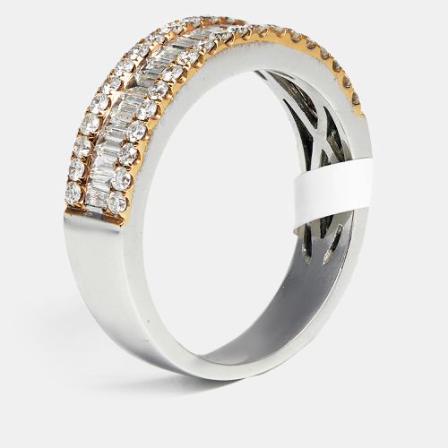 Classic Baguette Round Diamond 1.06 ct 18k Two Tone Ring Size 55 - The Diamond Edit - Modalova