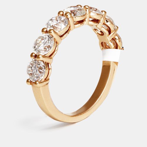 Five Stone Round Diamond 2.88 ct 18k Rose Gold Half Eternity Ring Size 54 - The Diamond Edit - Modalova