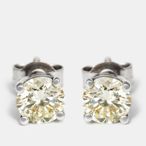 Daily Wear Elegant Solitaire Diamonds (1.06 ct) 18k Gold Stud Earrings - The Diamond Edit - Modalova