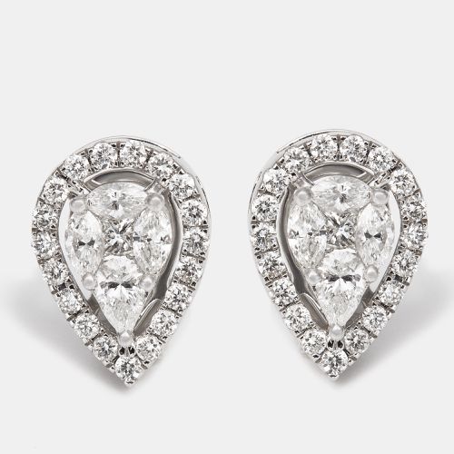 Drop Shape Diamonds 0.61 ct 18k White Gold Stud Earrings - The Diamond Edit - Modalova