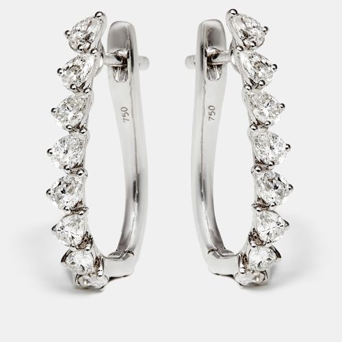 Daily Wear Pear Cut Diamond 0.58 cts 18k White Gold Earrings - The Diamond Edit - Modalova