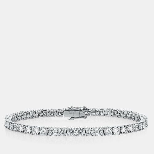 K White Gold Stunning 7.50 cts Lab Grown Round Diamond Tennis Bracelet - The Diamond Edit - Modalova