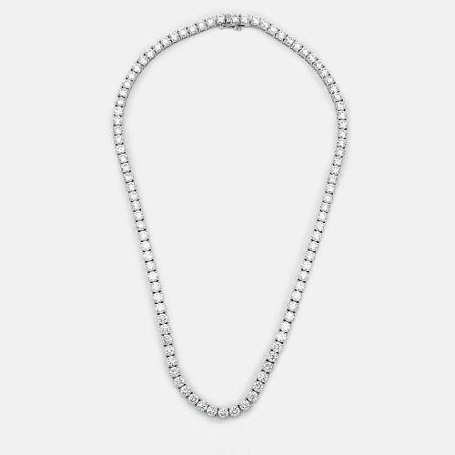 K Gold Round Brilliant Cut Lab Grown Diamonds Necklace (Approx 28.8 ct) - The Diamond Edit - Modalova