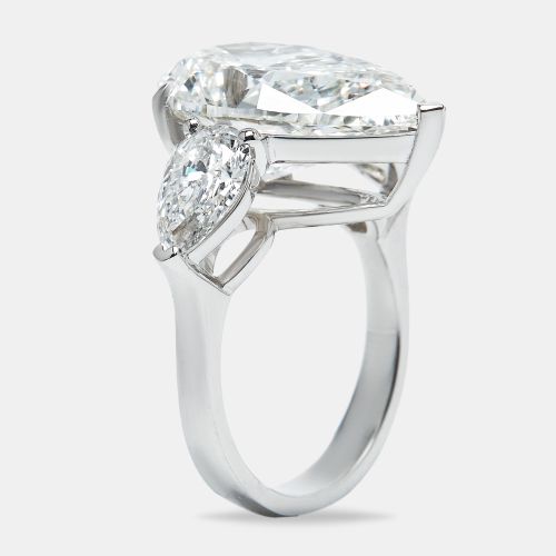 Cts Pear Brilliant Cut Lab Grown Diamond 18k White Gold Ring Size 53 - The Diamond Edit - Modalova