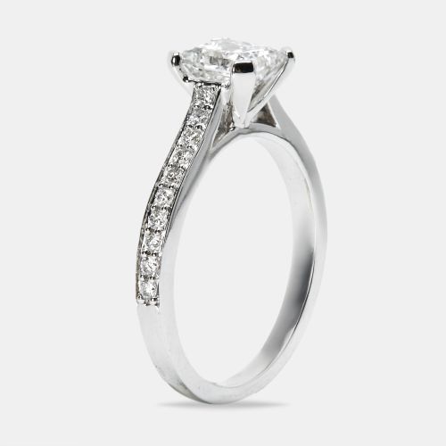 Cts Princess and Round Lab Grown Diamond 18k White Gold Ring Size 57 - The Diamond Edit - Modalova