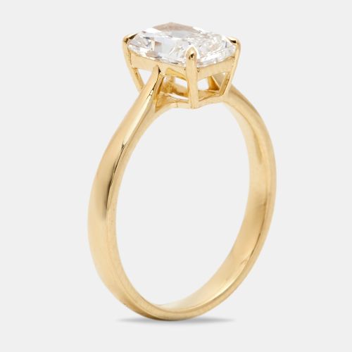 Cts Radiant Brilliant Cut 18k Yellow Gold Lab Grown Diamonds Ring Size 52 - The Diamond Edit - Modalova