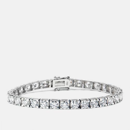 Cts Round Brilliant Cut Lab Grown Diamonds 18k White Gold Tennis Bracelet - The Diamond Edit - Modalova