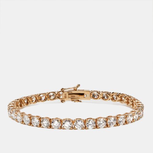 Cts Round Brilliant Lab Grown Diamonds 18k Rose Gold Tennis Bracelet - The Diamond Edit - Modalova