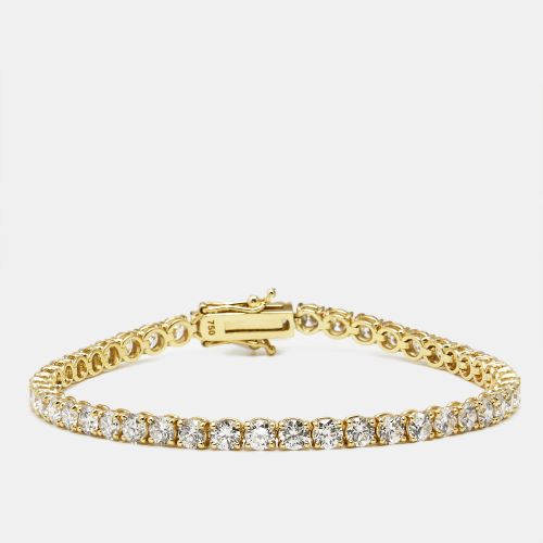 Cts Round Brilliant Lab Grown Diamonds 18k Yellow Gold Tennis Bracelet - The Diamond Edit - Modalova