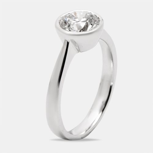 Cts Round Brilliant Cut Lab Grown Diamond 18k White Gold Ring Size 51 - The Diamond Edit - Modalova