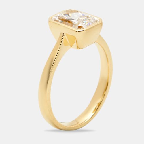 Cts Radiant Brilliant 18k Yellow Gold Lab Grown Diamonds Ring Size 51 - The Diamond Edit - Modalova