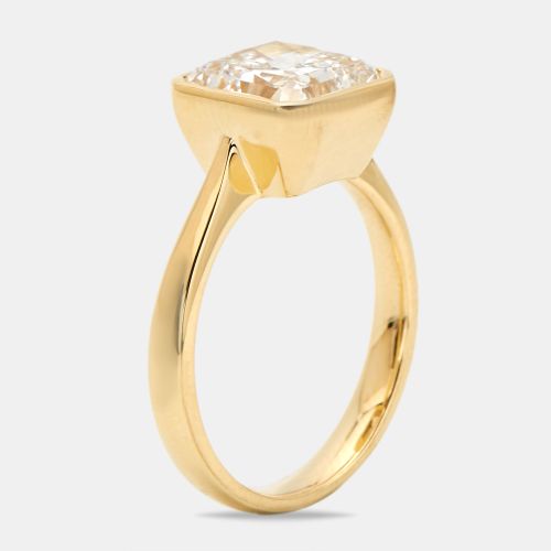 Cts Square Radiant Brilliant Cut Lab Grown Diamond 18k Yellow Gold Ring Size 53 - The Diamond Edit - Modalova