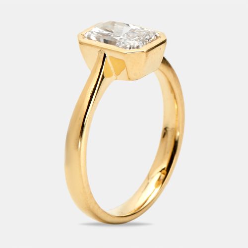 Cts Radiant Brilliant Cut 18k Yellow Gold Lab Grown Diamonds Ring Size 54 - The Diamond Edit - Modalova