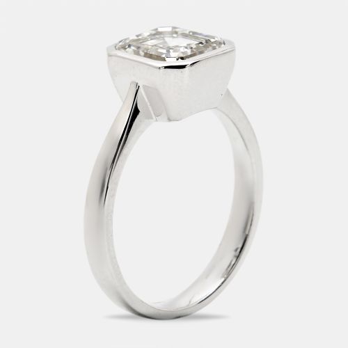 Cts Asscher Cut Lab Grown Diamond 18k White Gold Ring Size 54 - The Diamond Edit - Modalova