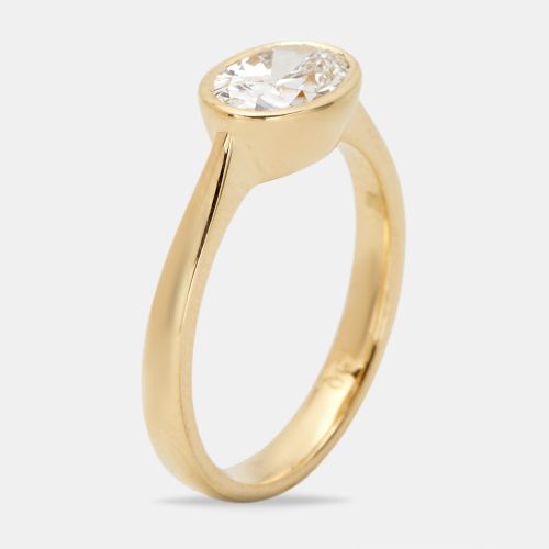 Cts Oval Brilliant 18k Yellow Gold Lab Grown Diamonds Ring Size 54 - The Diamond Edit - Modalova