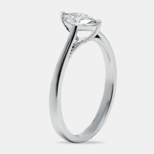 Cts Marquise Cut Lab Grown Diamond 18k White Gold Ring Size 51 - The Diamond Edit - Modalova