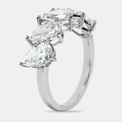 Cts Pear Brilliant Cut 18k Lab Grown Diamond 18k White Gold Ring Size 51 - The Diamond Edit - Modalova