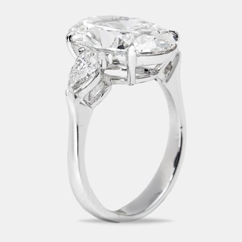 Cts Oval and Pear Lab Grown Diamond 18k White Gold Ring Size 52 - The Diamond Edit - Modalova