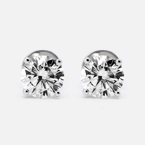 Cts Round Brilliant Cut 18k White Gold Lab Grown Diamonds Stud Earrings - The Diamond Edit - Modalova
