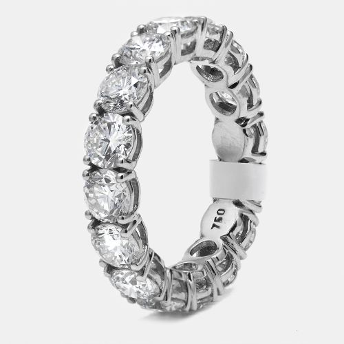 Cts Round Brilliant Lab Grown Diamonds 18k White Gold Eternity Band Ring Size 53 - The Diamond Edit - Modalova