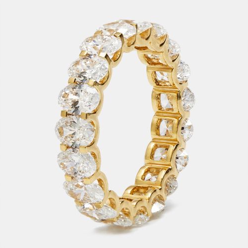 Cts Oval Brilliant Lab Grown Diamond 18k Yellow Gold Eternity Band Ring Size 52 - The Diamond Edit - Modalova