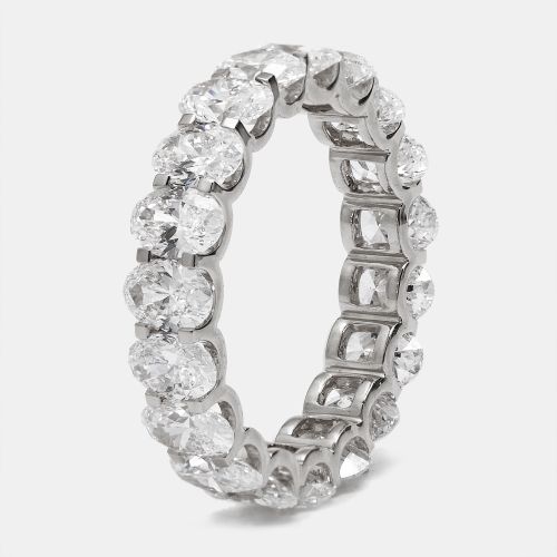 Cts Oval Brilliant Lab Grown Diamond 18k White Gold Eternity Band Ring Size 54 - The Diamond Edit - Modalova
