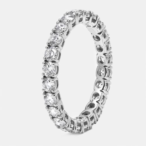 Cts Round Brilliant Lab Grown Diamonds 18k White Gold Eternity Band Ring Size 54 - The Diamond Edit - Modalova