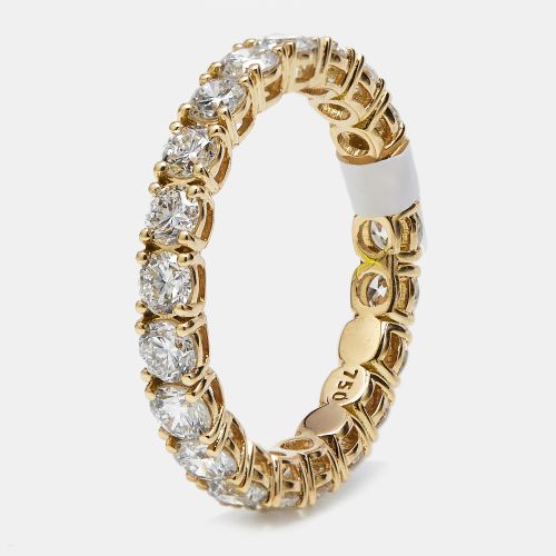 Cts Round Brilliant Lab Grown Diamonds 18k Yellow Gold Eternity Band Ring Size 54 - The Diamond Edit - Modalova