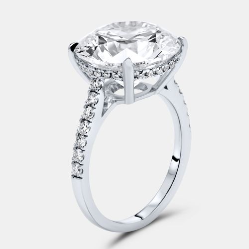 Cts Round Brilliant Lab Grown Diamond 18k White Gold Ring Size 51 - The Diamond Edit - Modalova