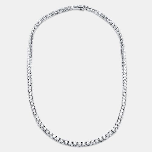 Cts Round Lab Grown Diamond 18k White Gold Necklace - The Diamond Edit - Modalova