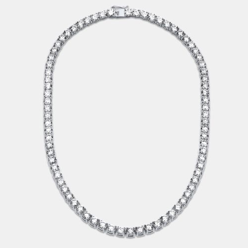 Cts Round Lab Grown Diamond 18k White Gold Necklace - The Diamond Edit - Modalova