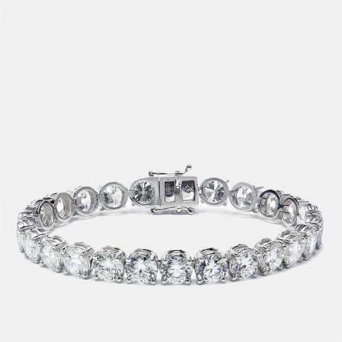 Cts Round Brilliant Cut Lab Grown Diamonds 18k White Gold Tennis Bracelet - The Diamond Edit - Modalova
