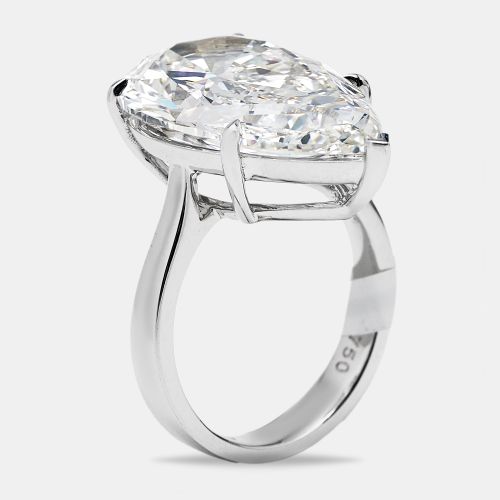 Cts Pear Brilliant Lab Grown Diamonds 18k White Gold Ring Size 56 - The Diamond Edit - Modalova
