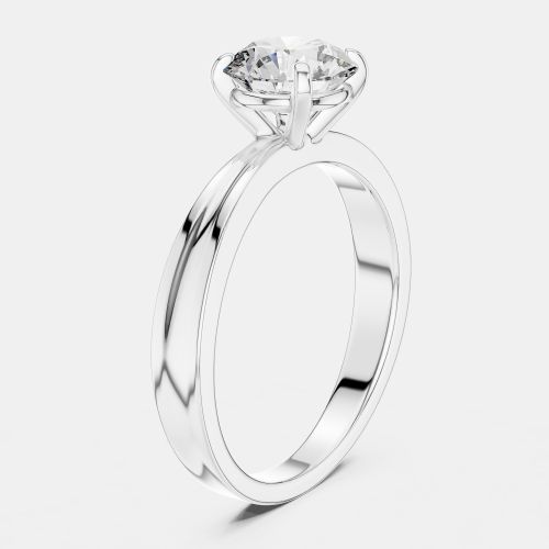 Ct Round 18k White Gold Lab Grown Diamonds Solitaire Diamond Band Size 53 - The Diamond Edit - Modalova