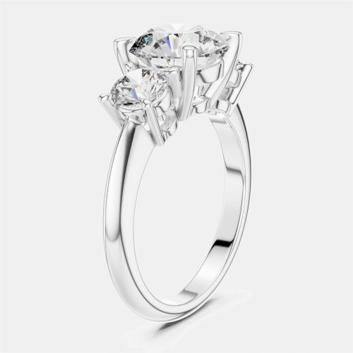 Cts Round 18k White Gold Lab Grown Diamond Ring Size 53 - The Diamond Edit - Modalova