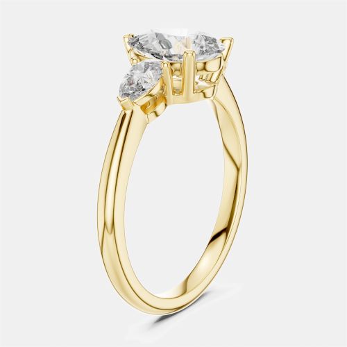Cts Pear Cut 18k Yellow Gold Lab Grown Diamond Ring Size 53 - The Diamond Edit - Modalova