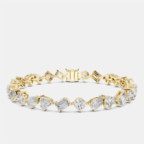 Cts Mixed Fancy Cut 18k Yellow Gold Lab Grown Diamond Bracelet - The Diamond Edit - Modalova