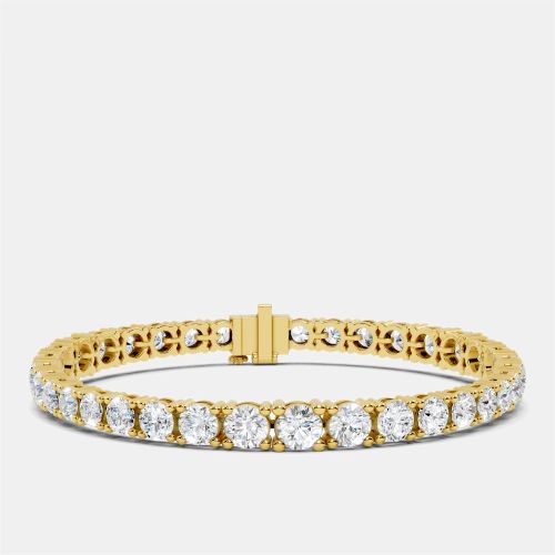 Cts Graduating Round Cut 18k Yellow Gold Lab Grown Diamond Tennis Bracelet 16 cm - The Diamond Edit - Modalova