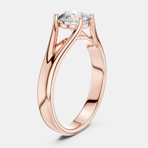 Cts Round 18k Rose Gold Solitaire Lab Grown Diamond Band Size 53 - The Diamond Edit - Modalova