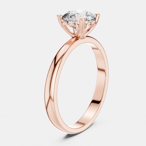 Cts Round 18k Rose Gold Solitaire Lab Grown Diamond Band Size 53 - The Diamond Edit - Modalova