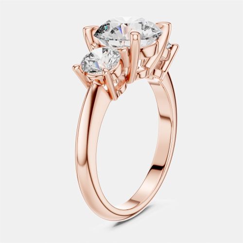 Cts Round 18k Rose Gold Lab Grown Diamond Ring Size 53 - The Diamond Edit - Modalova