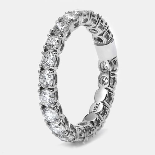 Cts Round Brilliant Lab Grown Diamonds 18k White Gold Eternity Band Ring Size 53 - The Diamond Edit - Modalova