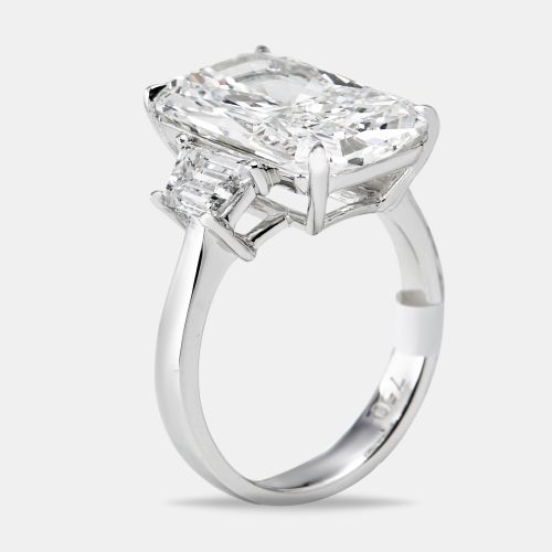 Cts Radiant and Trapezoid Lab Grown Diamonds 18k White Gold Ring Size 54 - The Diamond Edit - Modalova