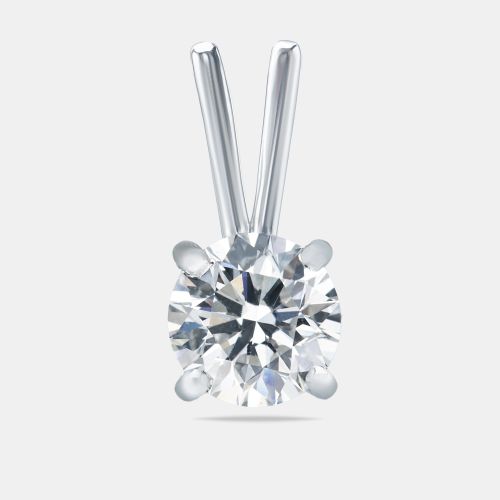 Cts Round Brilliant Cut 18k White Gold Lab Grown Diamond Pendant - The Diamond Edit - Modalova