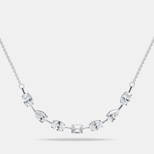 Cts Lab Grown Diamond 18k White Gold Necklace - The Diamond Edit - Modalova