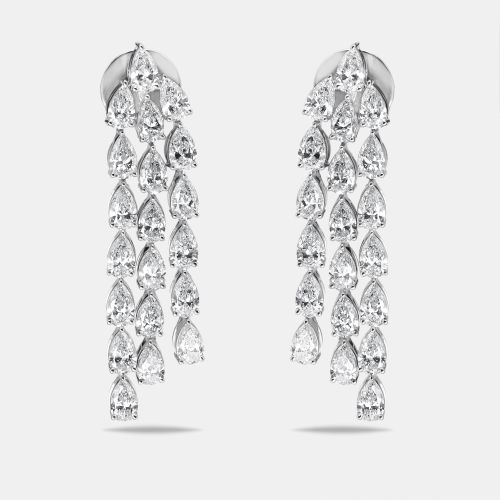 Cts Pear Lab Grown Diamond 18k White Gold Earrings - The Diamond Edit - Modalova
