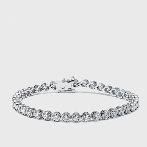 Cts Round Lab Grown Diamond 18k White Gold Bracelet - The Diamond Edit - Modalova