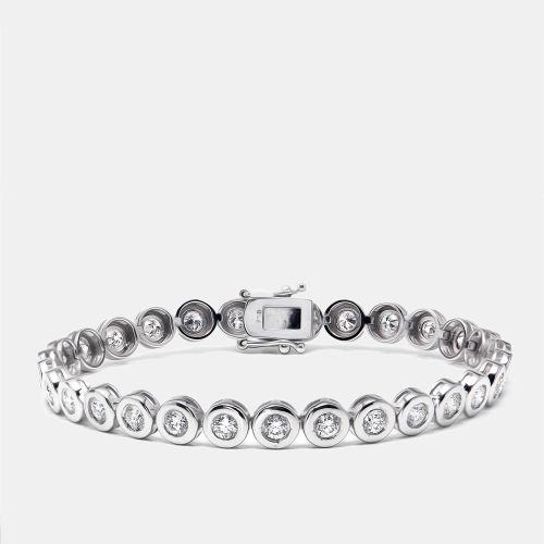 Cts Round Lab Grown Diamonds 18k White Gold Bracelet - The Diamond Edit - Modalova