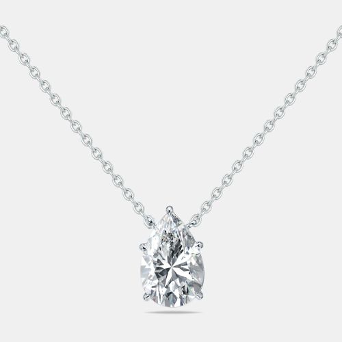 Cts Pear Lab Grown Diamonds 18k White Gold Necklace - The Diamond Edit - Modalova